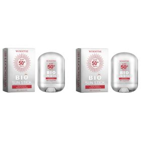 WUSOOTHE Bio Sun Stick 15g - Advanced Protection With Peptide Complex, Collagen And Hyaluronic Acid SPF50,PortableStrong UVProtection Sunscreen S (Option: 2box)